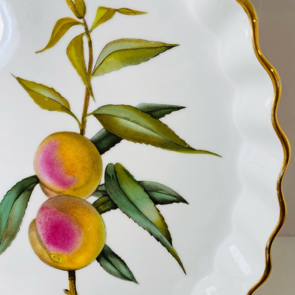 Evesham Gold Quiche Tarte Pie Porcelain Royal Worcester Fruit Gold Trim 10” - Picture 3 of 7